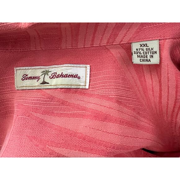 Tommy Bahama Silk Blend Palm Pattern Short Sleeve Button Up - Picture 3 of 5